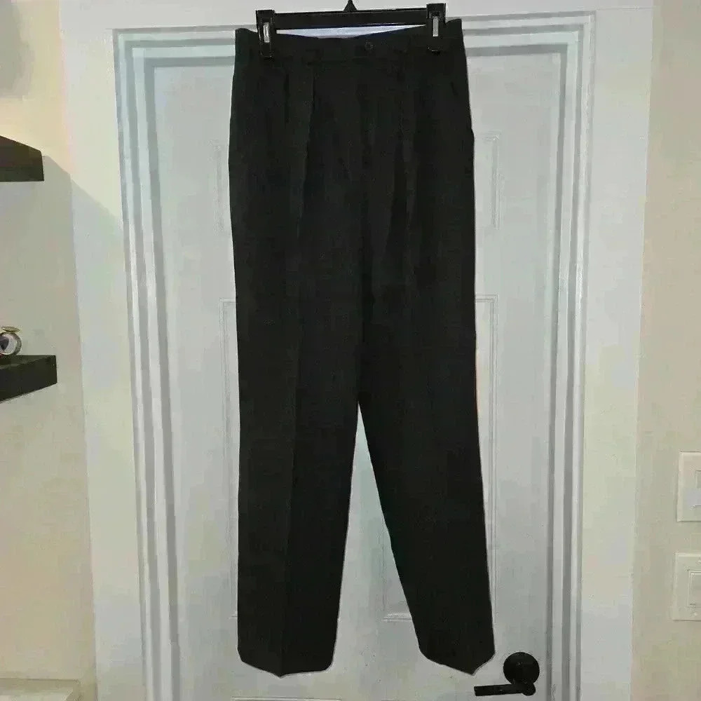 Giorgio Sant'Angelo Womens 100% Merino Wool Trouser Pants Dark Gray Size 10